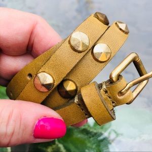 Gap Belt Studded in Bronze Avocado Genuine Leather XS